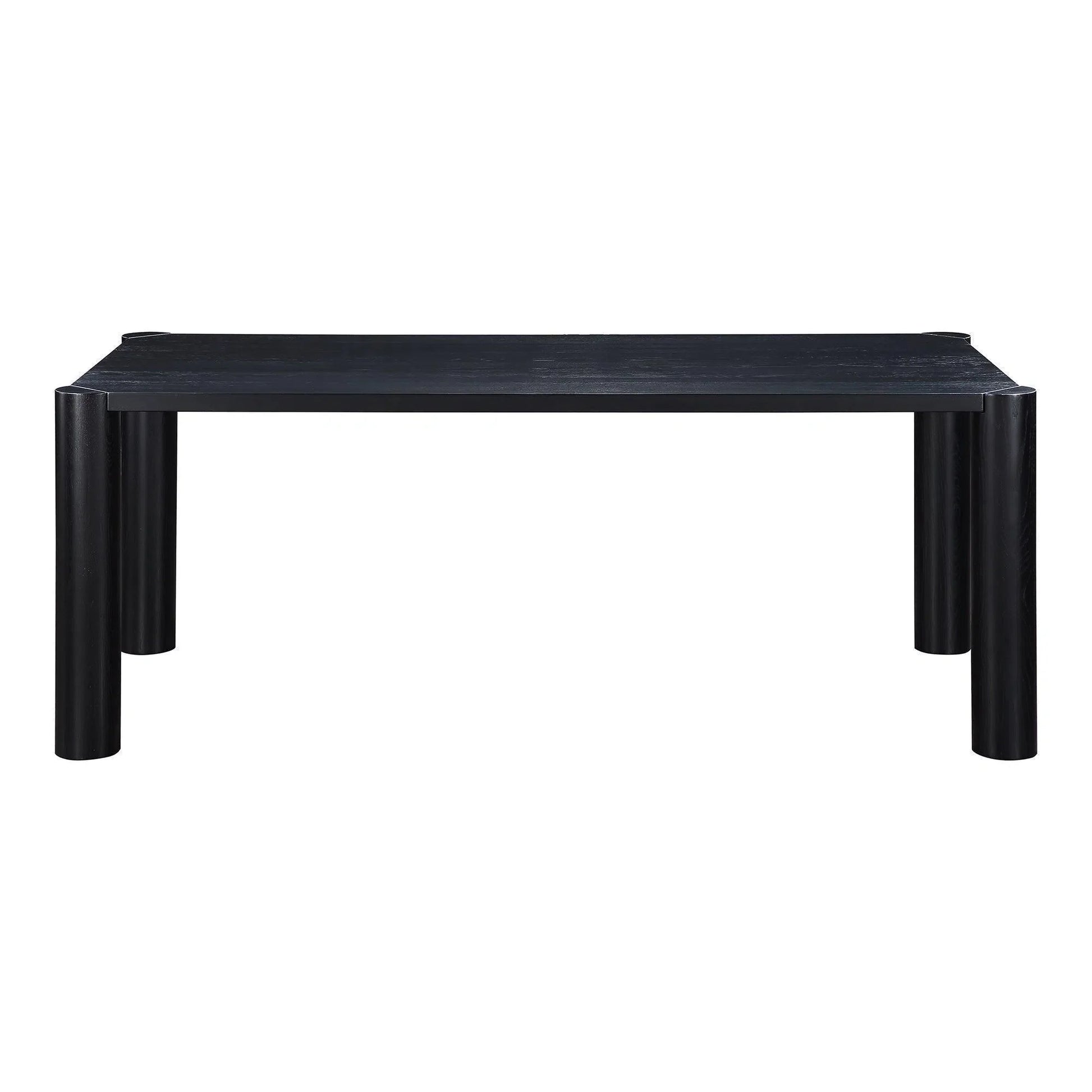 76" Solid Oak Wood Black Rectangular Post Dining Table Dining Tables LOOMLAN By Moe's Home