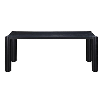 76" Solid Oak Wood Black Rectangular Post Dining Table Dining Tables LOOMLAN By Moe's Home