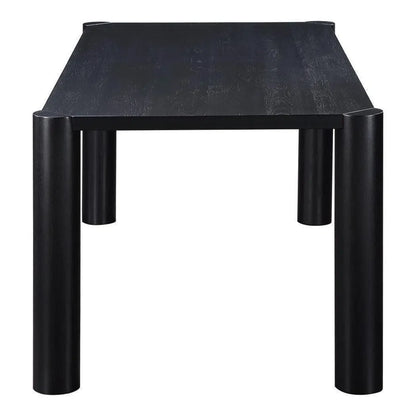 76" Solid Oak Wood Black Rectangular Post Dining Table Dining Tables LOOMLAN By Moe's Home