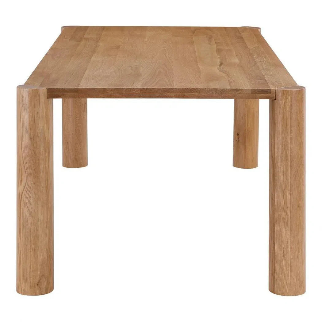 76" Solid Oak Wood Natural Rectangular Post Dining Table Dining Tables LOOMLAN By Moe's Home