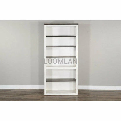 76" Tall Home Office White and Black Bookcase Display Storage Bookcases Sideboards and Things By Sunny D