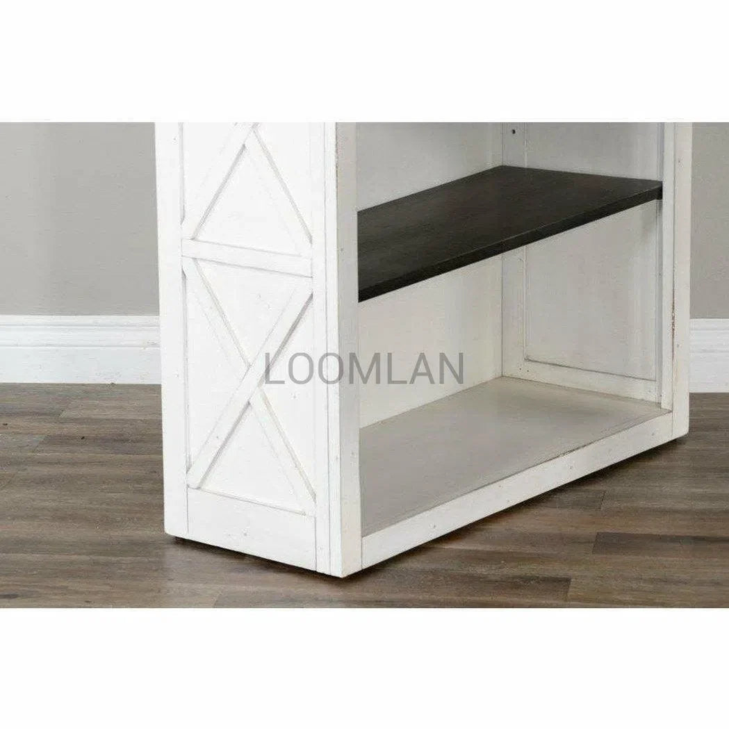 76" Tall Home Office White and Black Bookcase Display Storage Bookcases Sideboards and Things By Sunny D