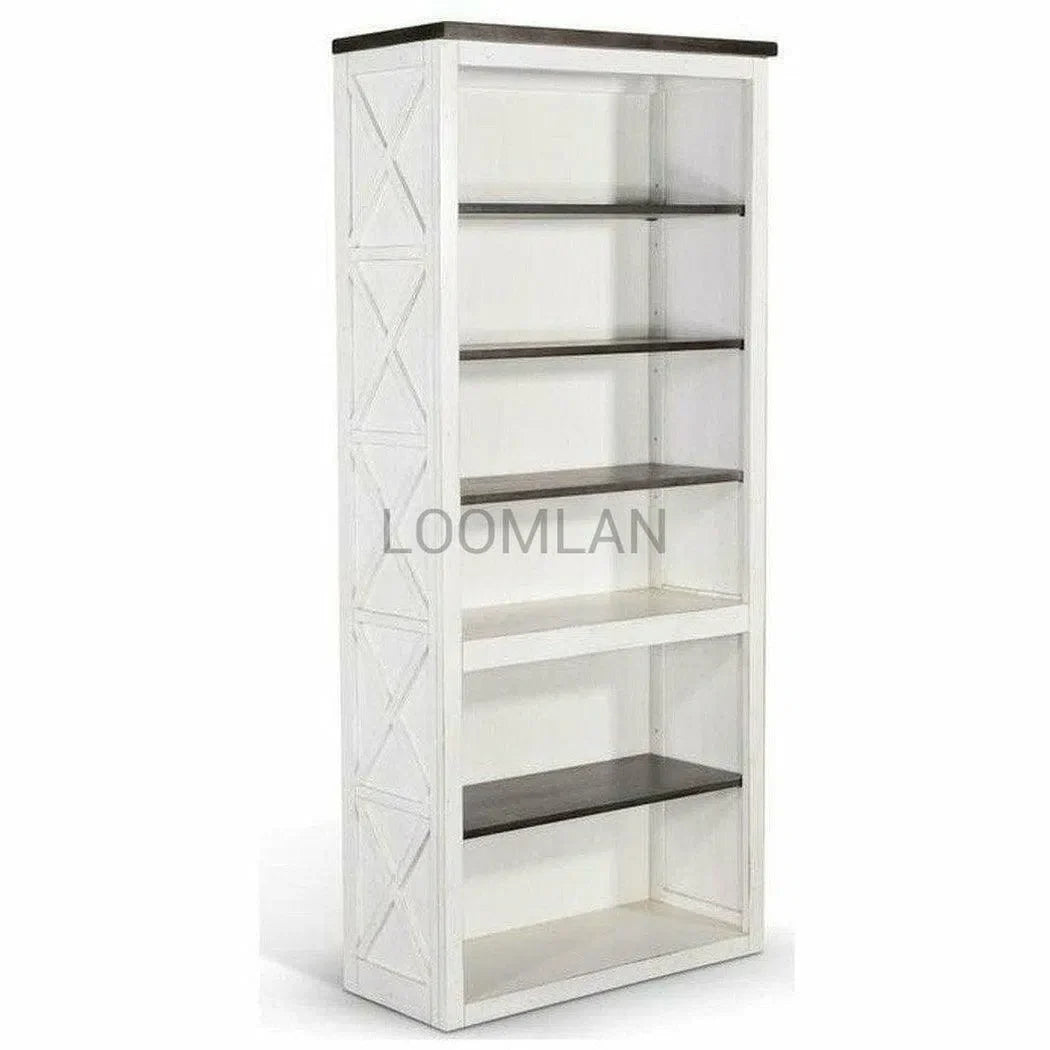 76" Tall Home Office White and Black Bookcase Display Storage Bookcases Sideboards and Things By Sunny D