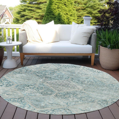 Iriius Blue Washable Indoor-Outdoor Rug