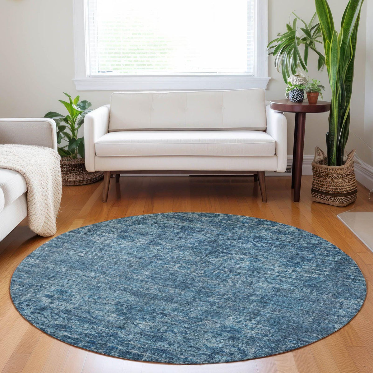Iriira Blue Washable Indoor-Outdoor Rug