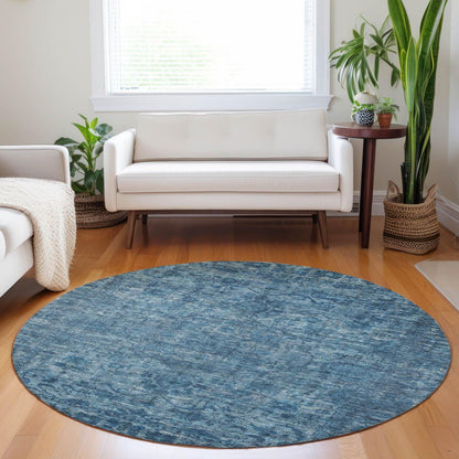 Iriira Blue Washable Indoor-Outdoor Rug