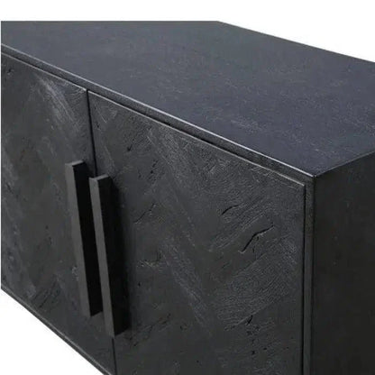 77" Reclaimed Wood Herringbone Black Fishbone Sideboard - LOOMLAN - Moe's Home - Sideboards