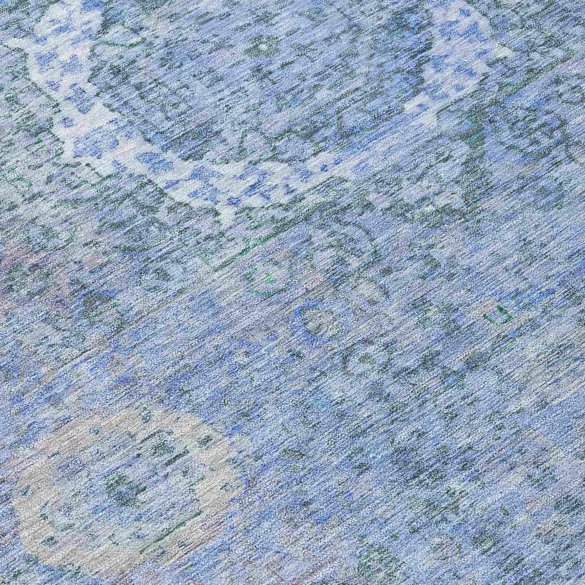 Irias Blue Washable Indoor-Outdoor Rug