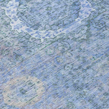 Irias Blue Washable Indoor-Outdoor Rug