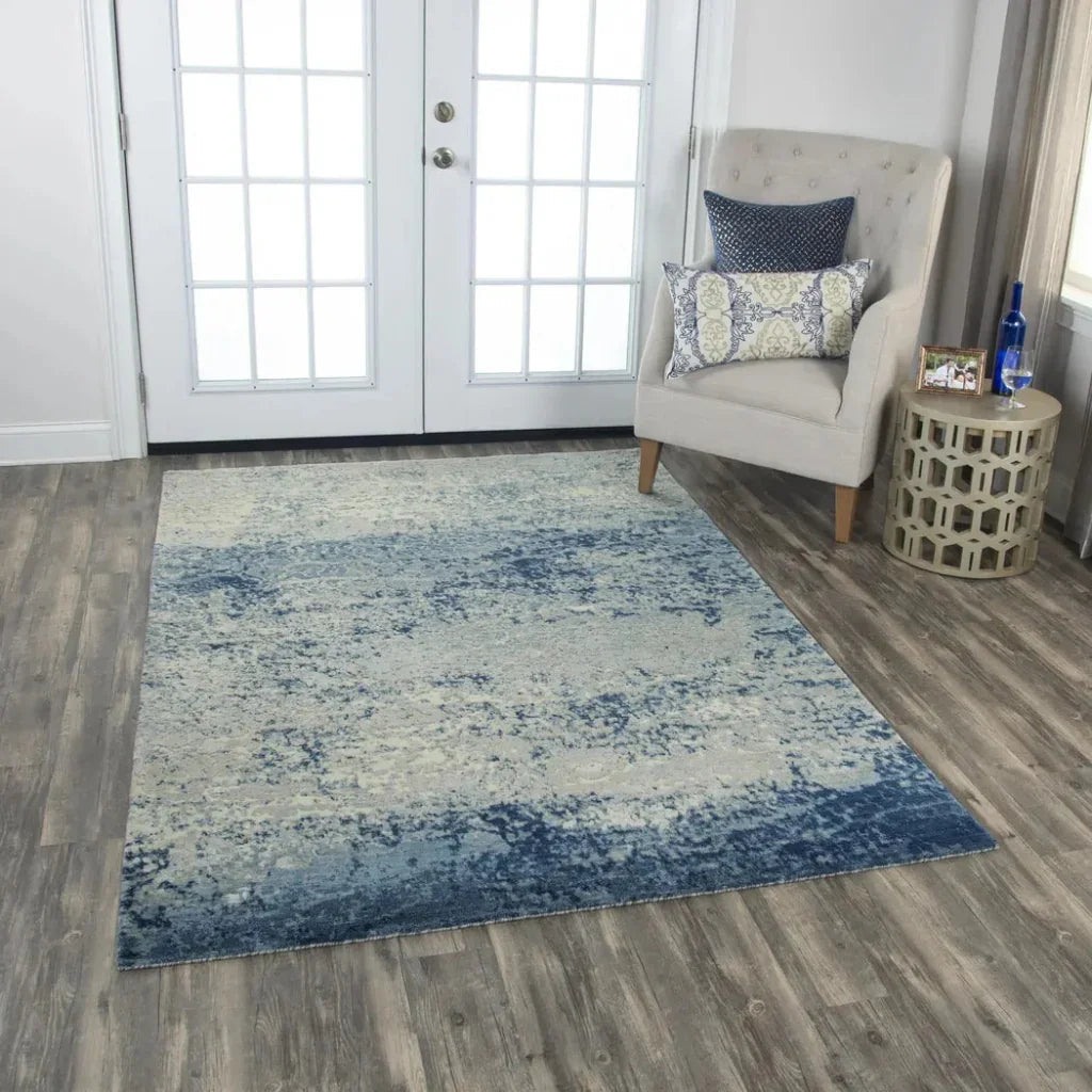 Baxy Abstract Blue Large Area Rugs For Living Room -- blue