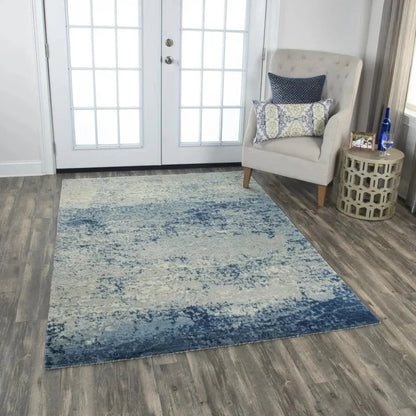 Baxy Abstract Blue Large Area Rugs For Living Room -- blue