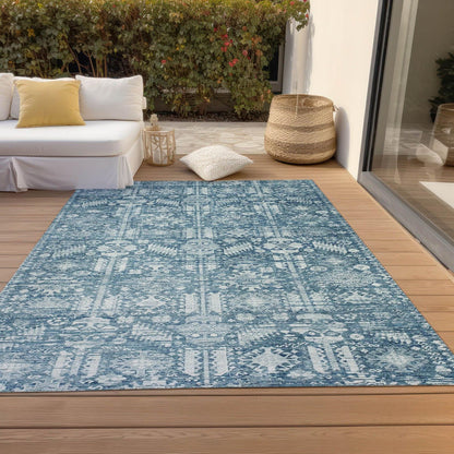 Laearis Denim Washable Indoor-Outdoor Rug -- denim