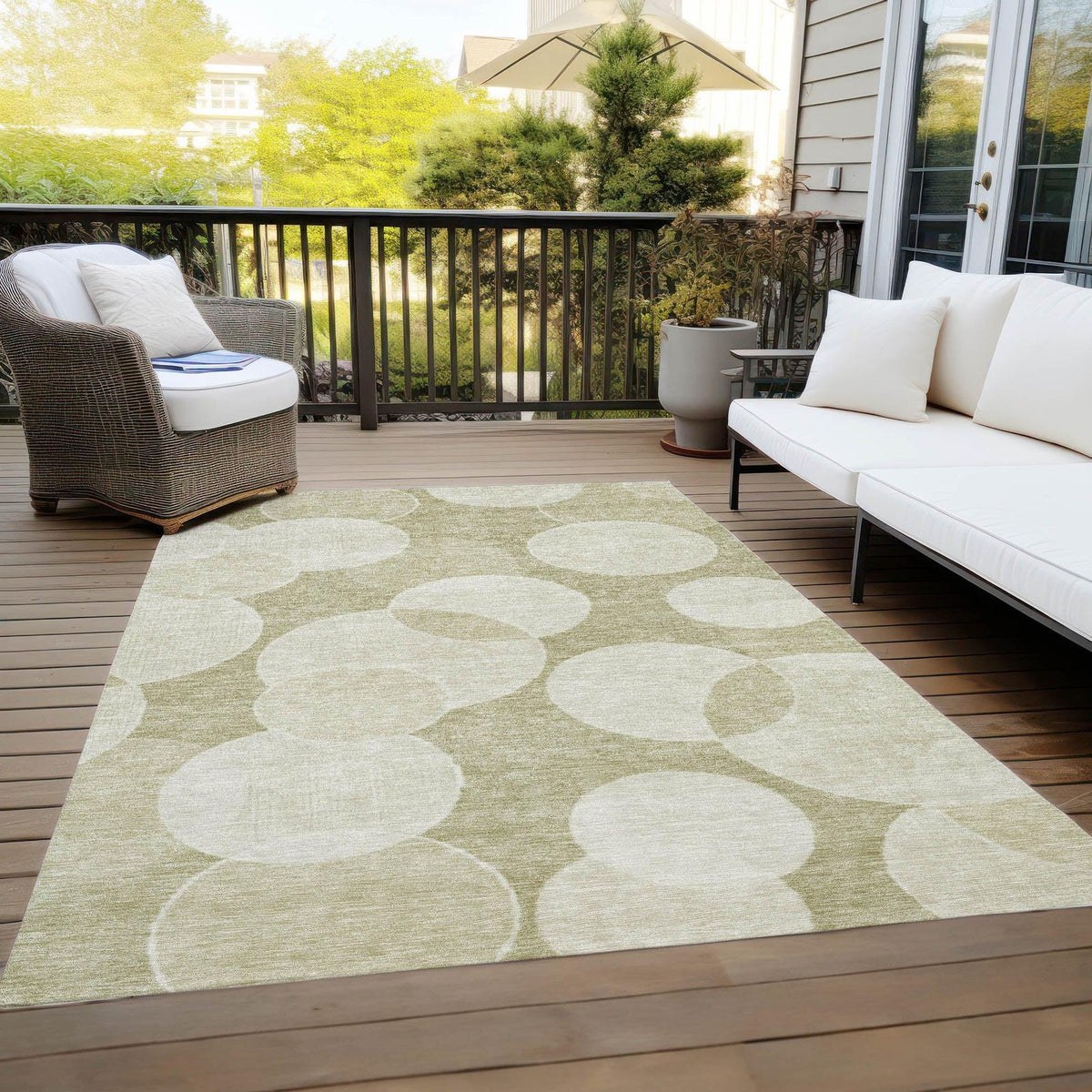 Jaelanor Tan Washable Indoor-Outdoor Rug
