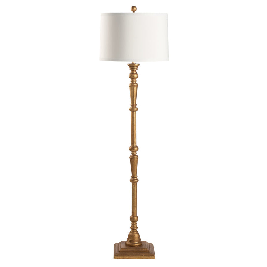 Beatrice Wooden Gold Floor Lamp