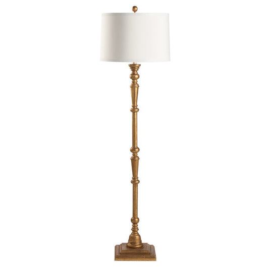 Beatrice Wooden Gold Floor Lamp