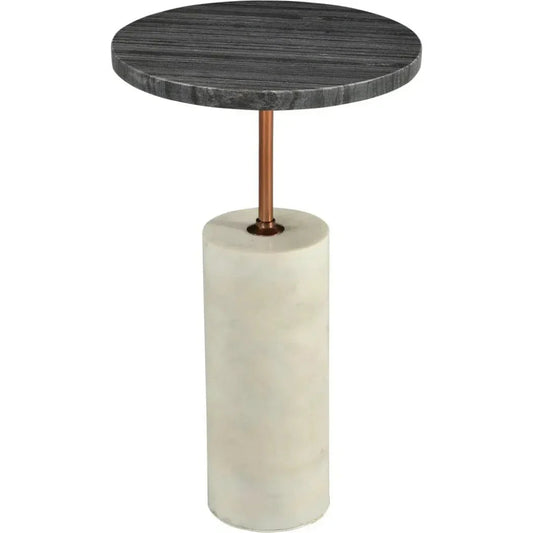 Dark Grey Marble Top Accent Side Table