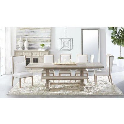 78-110" Wood Extendable Dining Table With Leaves Gray Acacia Dining Tables LOOMLAN By Essentials For Living