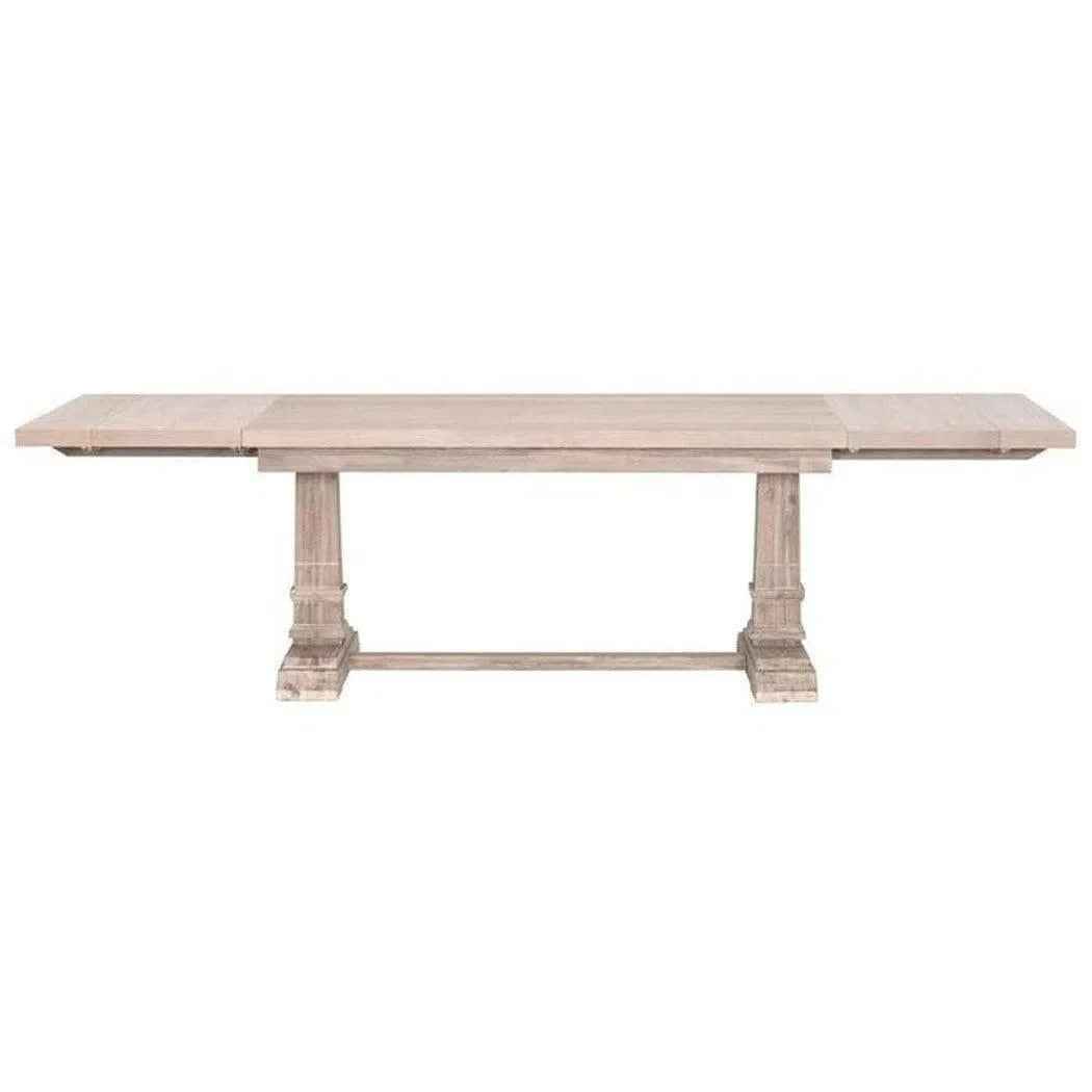 78-110" Wood Extendable Dining Table With Leaves Gray Acacia Dining Tables LOOMLAN By Essentials For Living