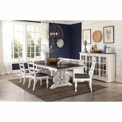 78-96" Transitional Extendable Dining Table Trestle Base Dining Tables Sideboards and Things By Sunny D