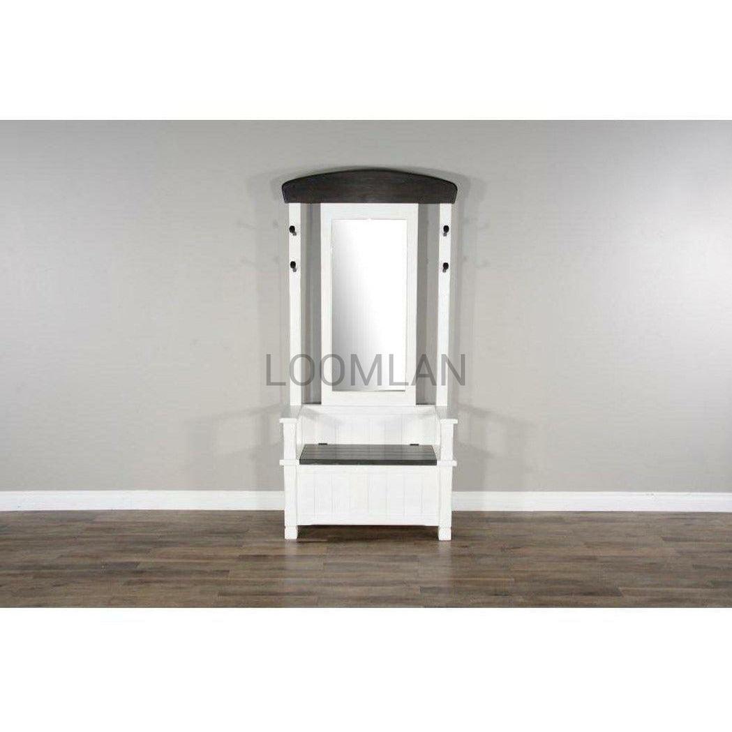 78" Hall Tree With Mirror Bench Storage Hall Trees & Lockers Sideboards and Things By Sunny D