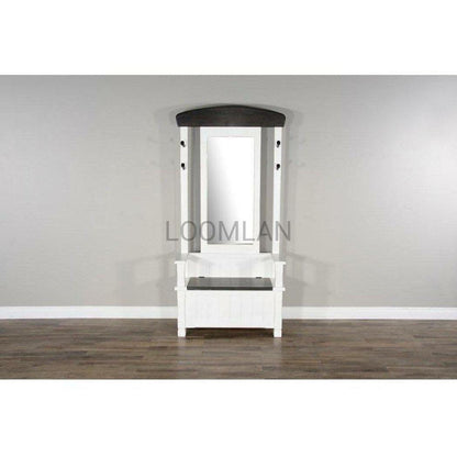 78" Hall Tree With Mirror Bench Storage Hall Trees & Lockers Sideboards and Things By Sunny D