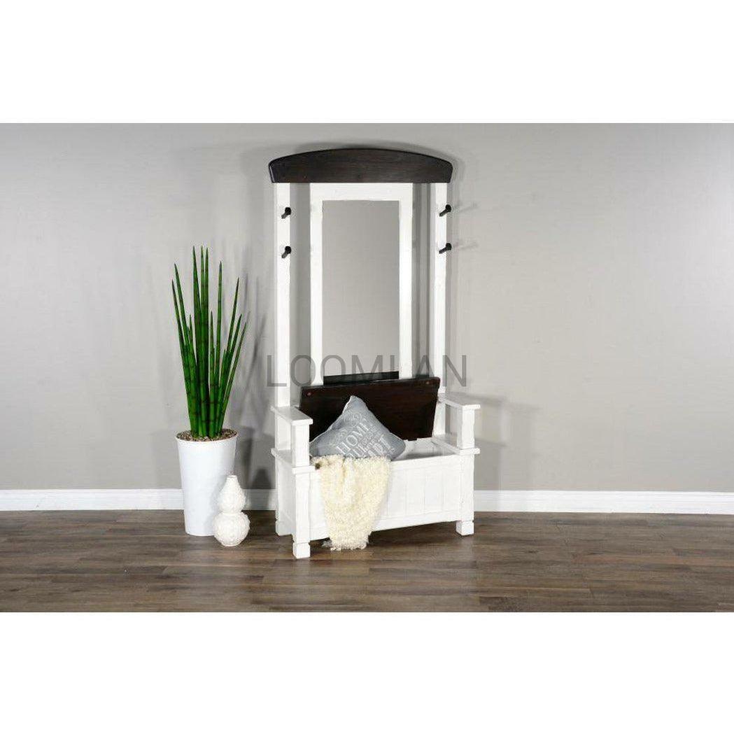 78" Hall Tree With Mirror Bench Storage Hall Trees & Lockers Sideboards and Things By Sunny D