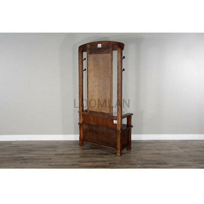 78" Narrow Entryway Bench Hall Tree With Mirror Bench Storage Hall Trees & Lockers Sideboards and Things By Sunny D