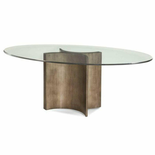 78" Oval Glass Top Bronzed Base Dining Table for 8 Dining Tables Sideboards and Thangs By Bassett Mirror