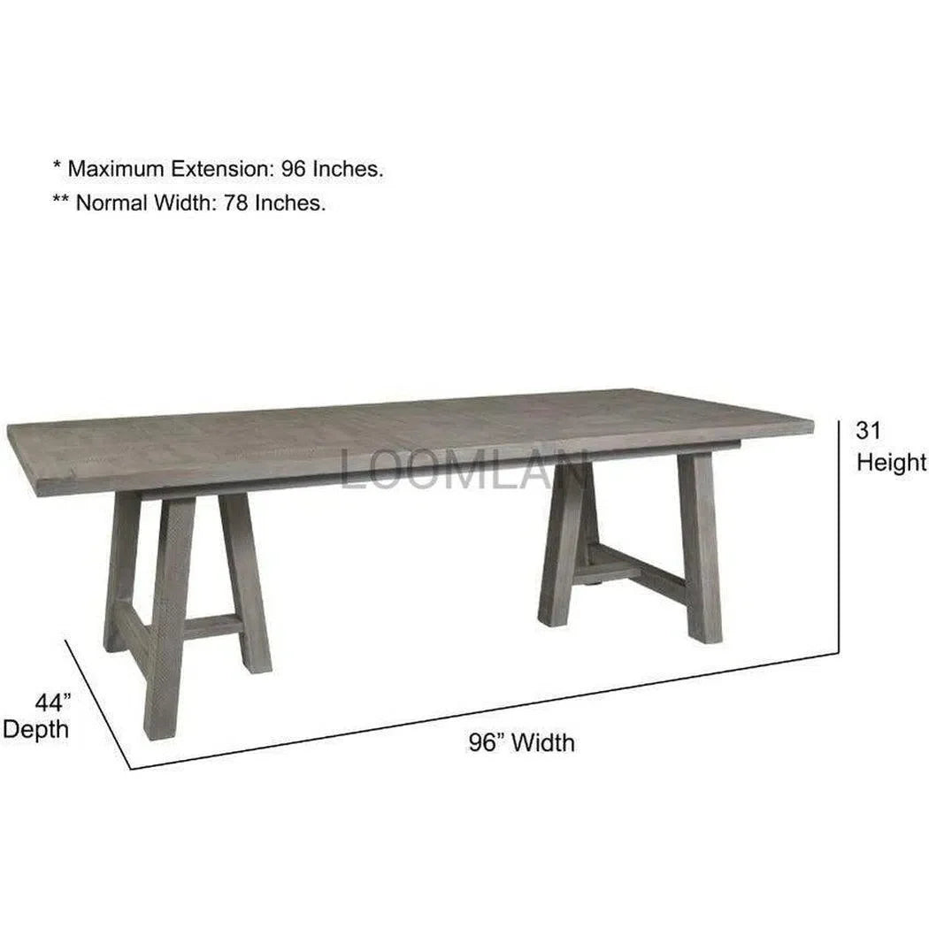 78" Reclaimed Pine Wood Serenity Rectangular Dining Table Dining Tables LOOMLAN By LOOMLAN