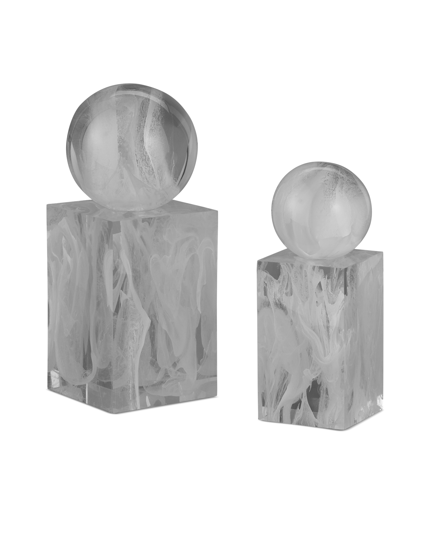 Nova Composite White Objects Sculpture (Set of 2)