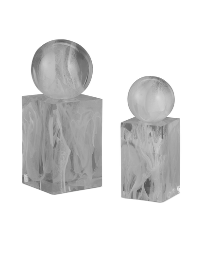 Nova Composite White Objects Sculpture (Set of 2)