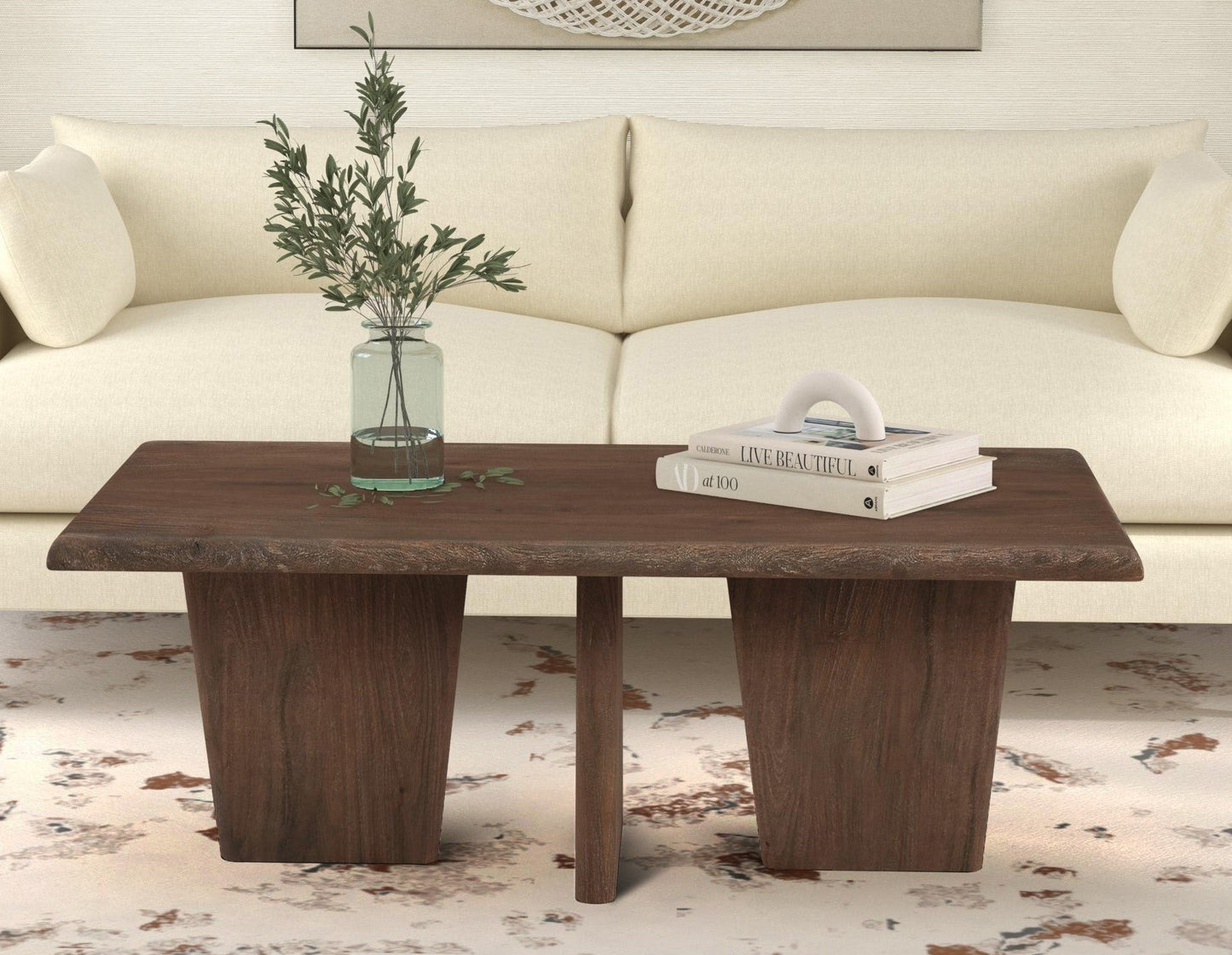 Lasso Wood Brown Rectangular Cocktail Table