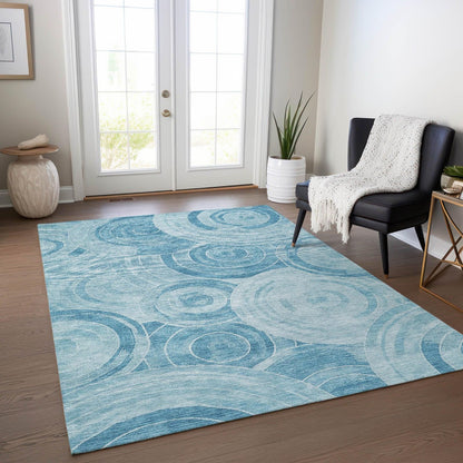Jaelain Denim Washable Indoor-Outdoor Rug -- denim