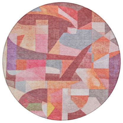 Jaelira Orange Washable Indoor-Outdoor Rug