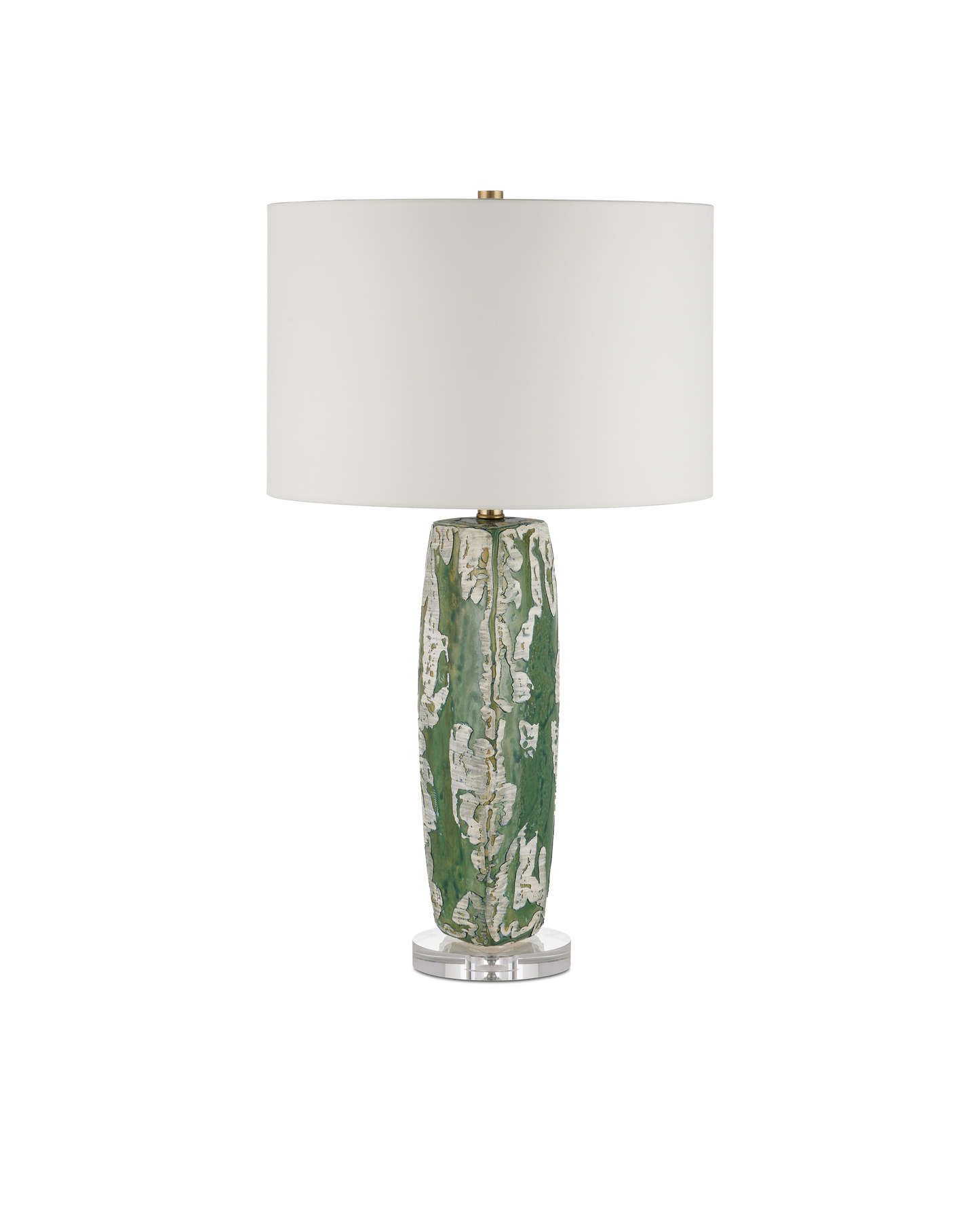 Zowan Ceramic and Optic Crystal Green Table Lamp