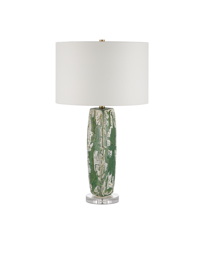 Zowan Ceramic and Optic Crystal Green Table Lamp