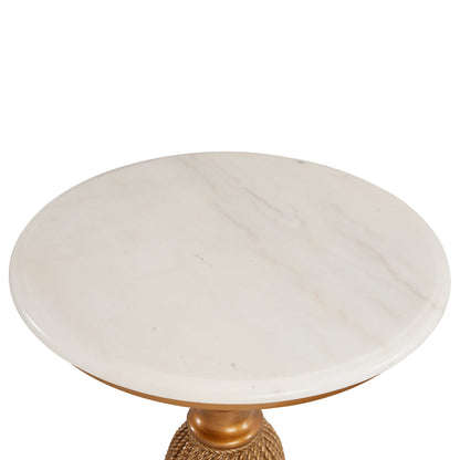 Chelsea House Tassel Marble Top Round Side Table
