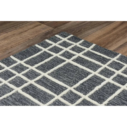 Cees Plaid Gray Living Room Rug -- gray