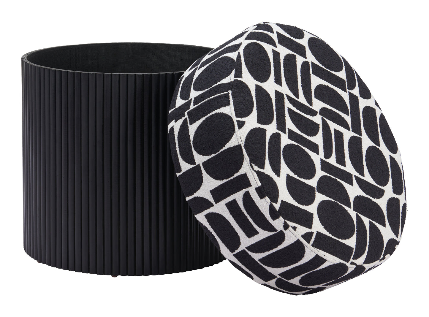 Boto Black and White Storage Ottoman