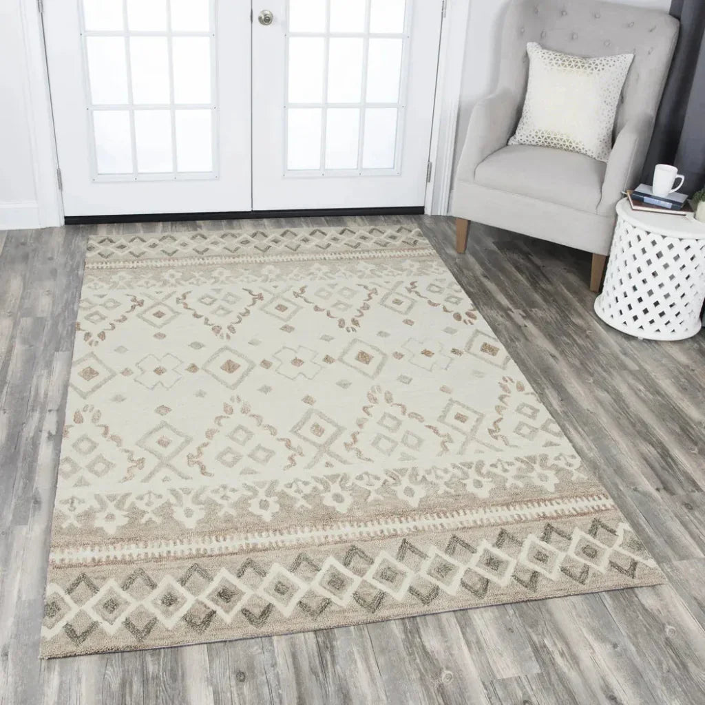 Carl Tribal Motif Natural Large Area Rugs -- natural