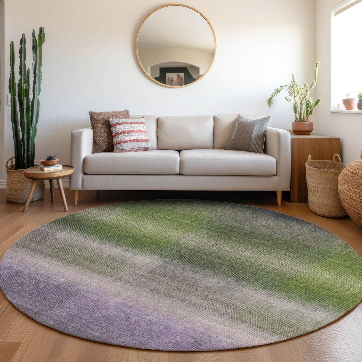 Haelor Green Washable Indoor-Outdoor Rug