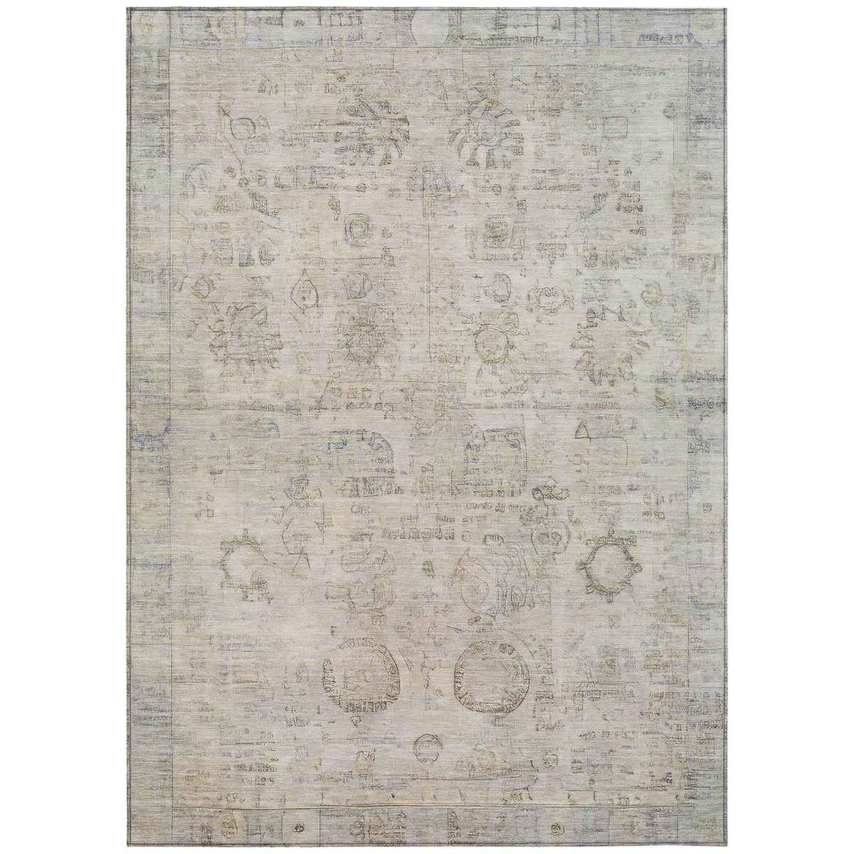 Laeanor Ivory Washable Indoor-Outdoor Rug