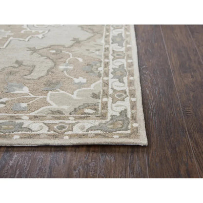 Awad Central Medallion Tan Large Area Rugs -- tan