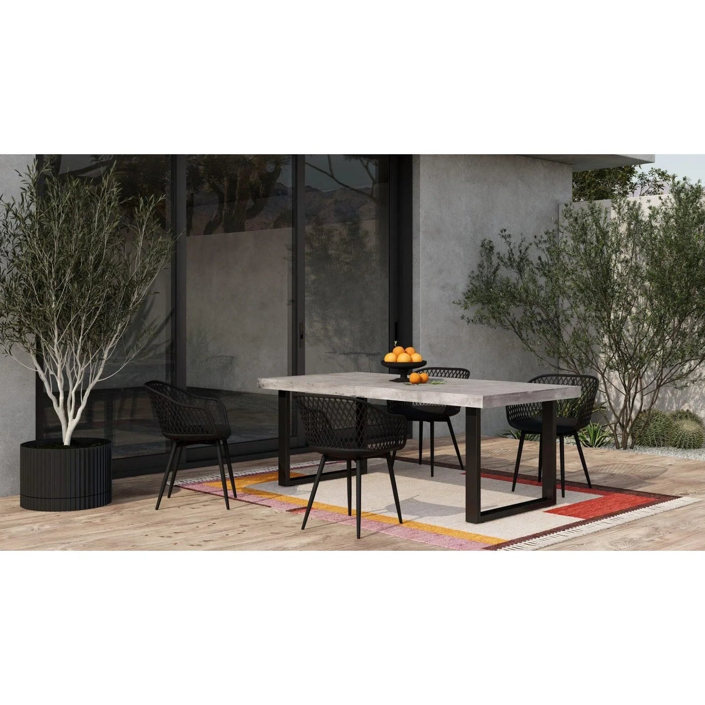 79 Inch Outdoor Dining Table Large Grey Contemporary Outdoor Dining Tables LOOMLAN By Moe's Home