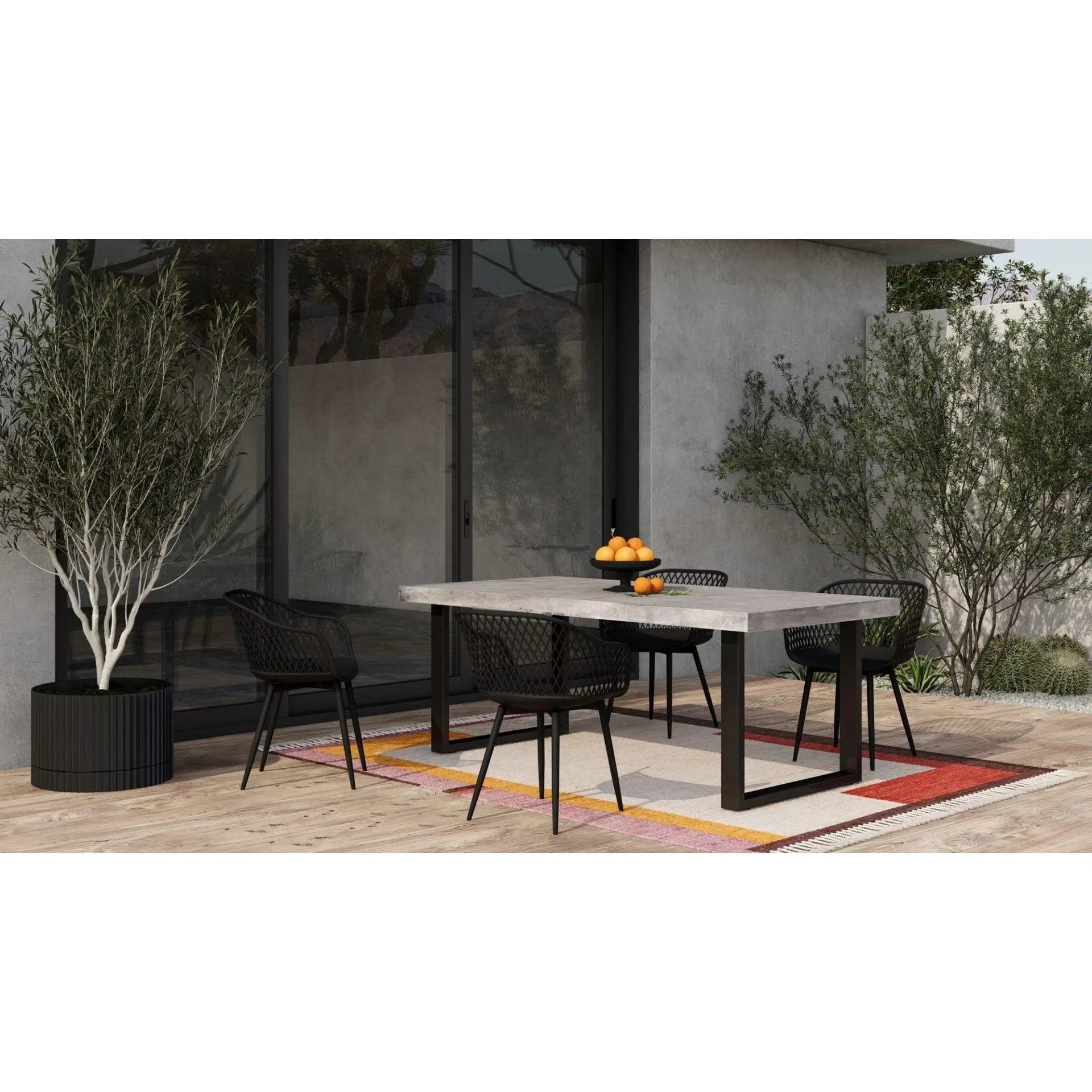 79 Inch Outdoor Dining Table Large Grey Contemporary Outdoor Dining Tables LOOMLAN By Moe's Home