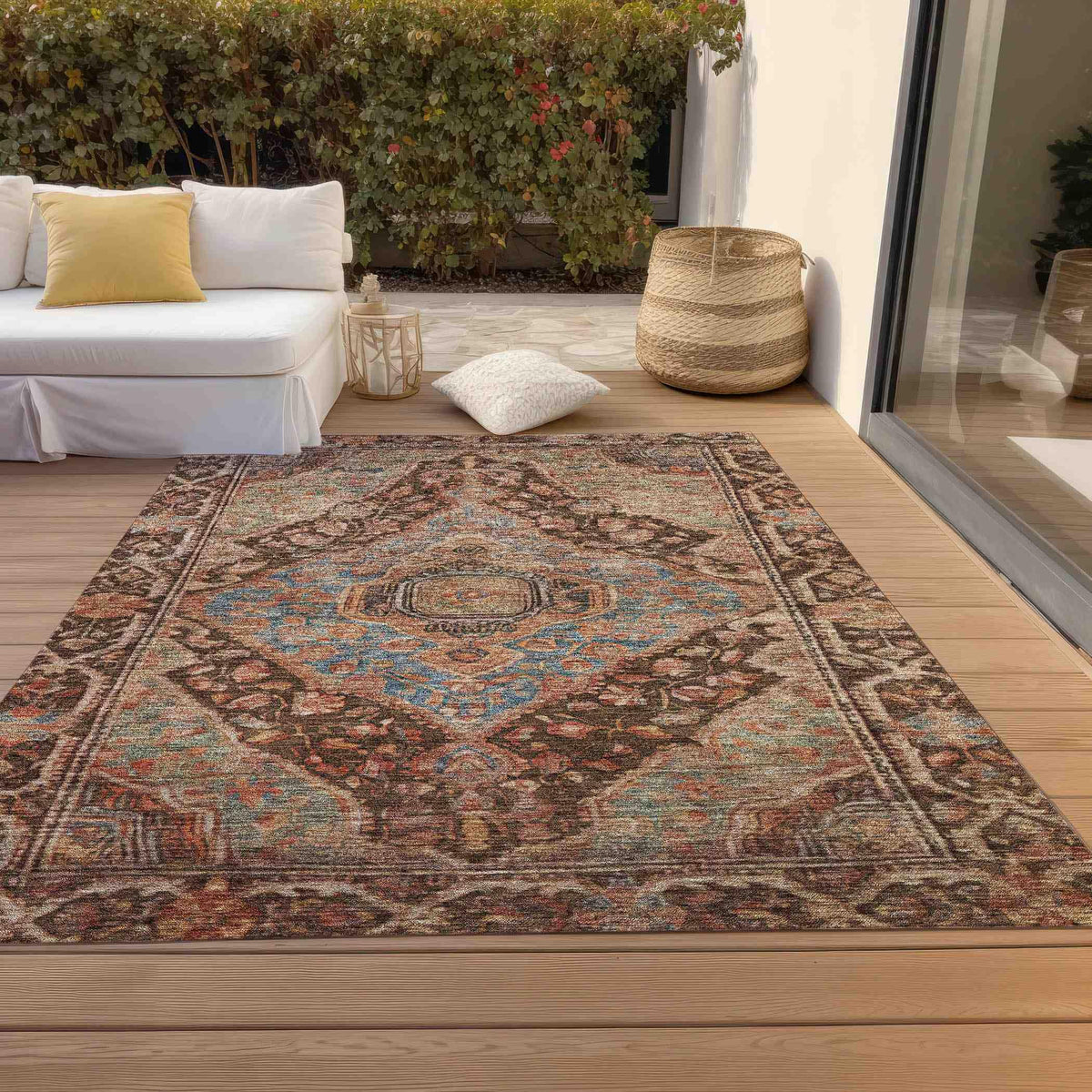 Kaelanor Chocolate Washable Indoor-Outdoor Rug -- chocolate