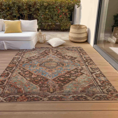 Kaelanor Chocolate Washable Indoor-Outdoor Rug -- chocolate