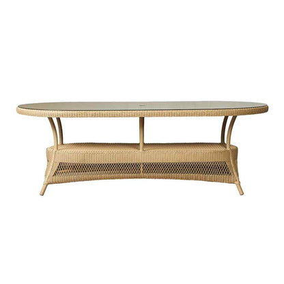 Loom Oval Umbrella Outdoor Dining Table-Outdoor Dining Tables-Lloyd Flanders-Sideboads And Things