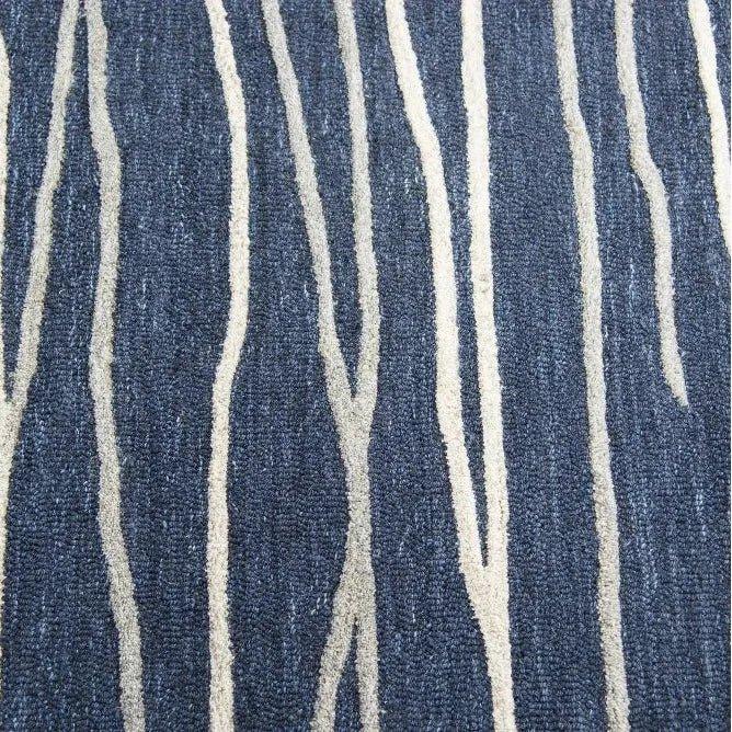 Bore Lines Navy Large Area Rugs For Living Room - LOOMLAN - LOOMLAN - Area Rugs