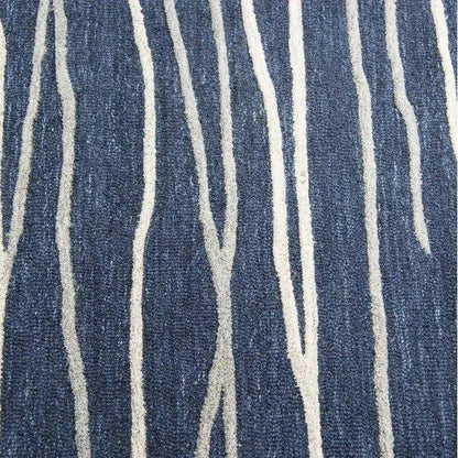 Bore Lines Navy Large Area Rugs For Living Room - LOOMLAN - LOOMLAN - Area Rugs